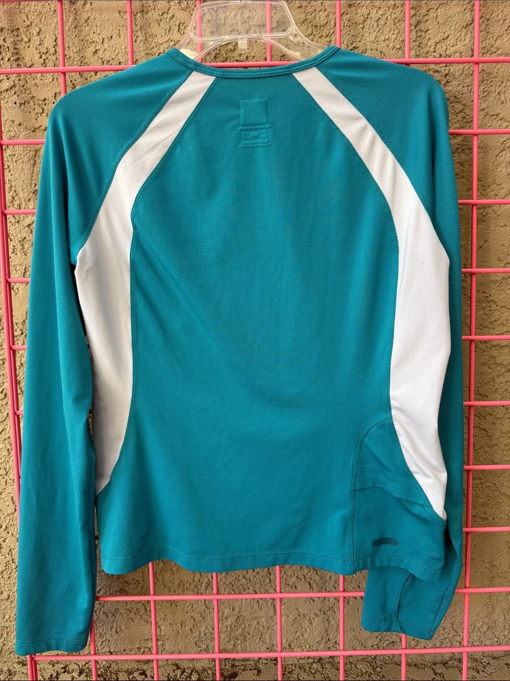 The North Face Teal Long Sleeve Athletic Pullover with White Panels